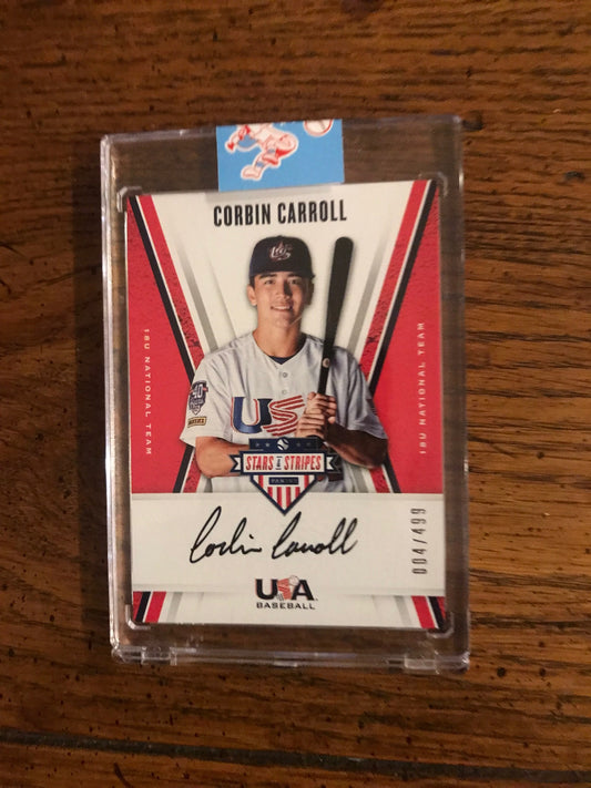 Corbin Carroll Autograph 2019 Panini USA Stars & Stripes (168)